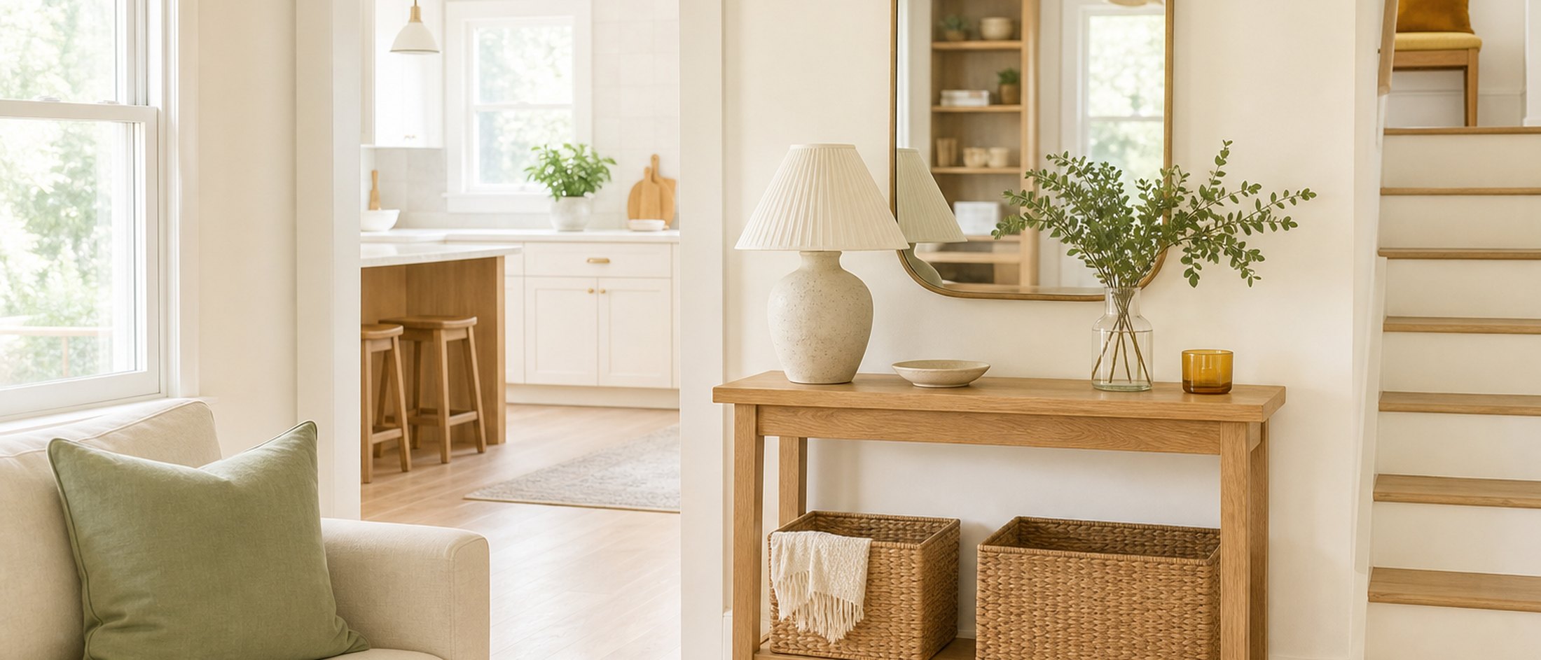 An organized home interior in East Nashville, Tennessee